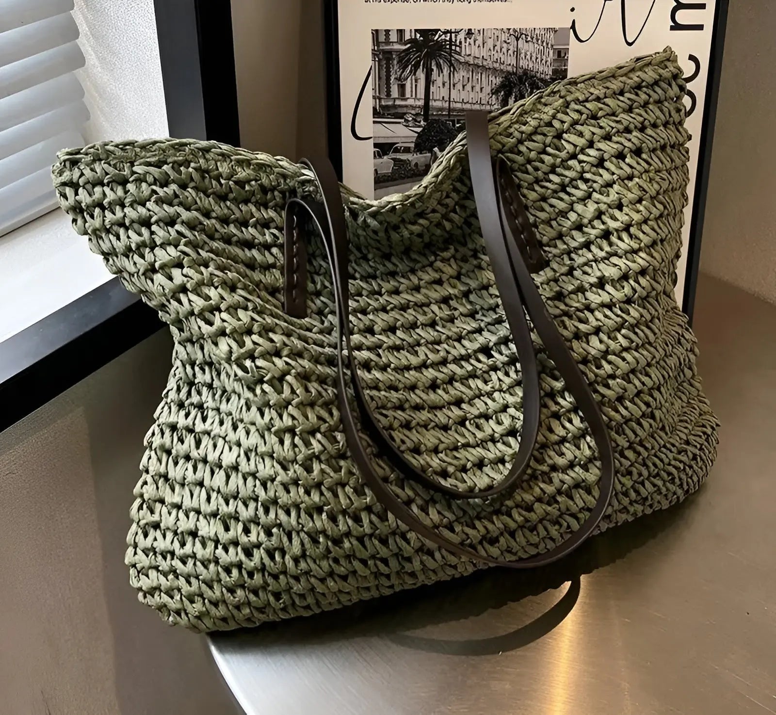 Laura Woven Tote Bag Bohemian Style for Women