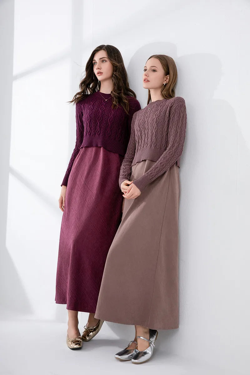 WOMEN’S Cropped Knit Top & Adjustable Cupro Belt Dress | Chic & Versatile