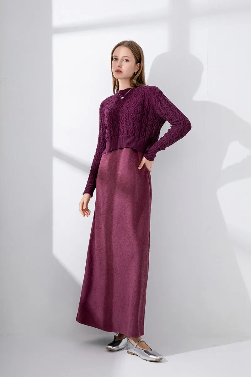 WOMEN’S Cropped Knit Top & Adjustable Cupro Belt Dress | Chic & Versatile