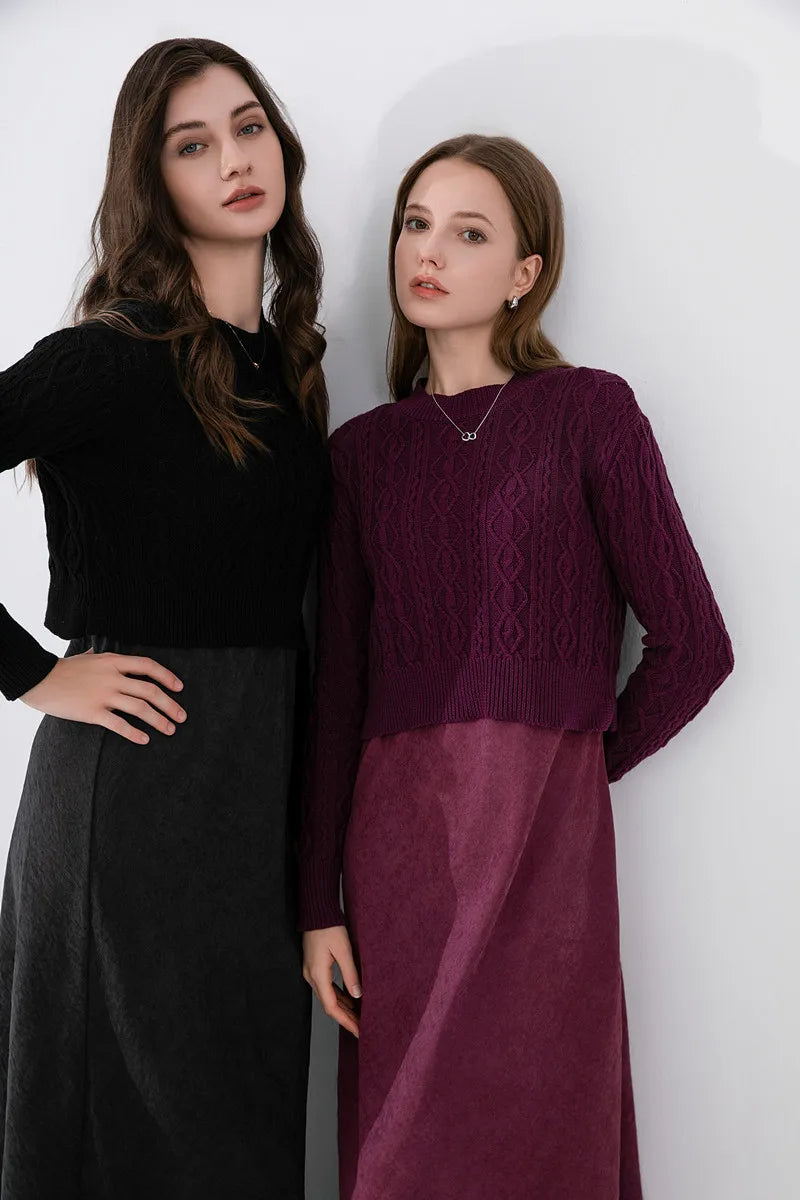 WOMEN’S Cropped Knit Top & Adjustable Cupro Belt Dress | Chic & Versatile